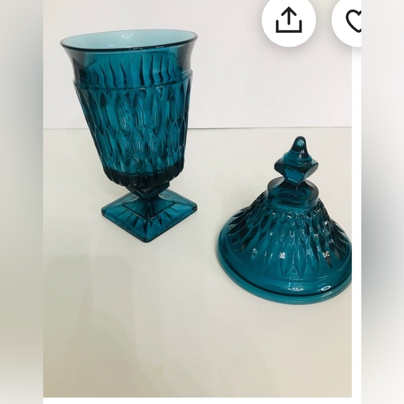 RARE BLUE CANDY DISH🍬INDIANA GLASS CO. MT. VERNON VINTAGE 40’s-60’s - Picture 13 of 13